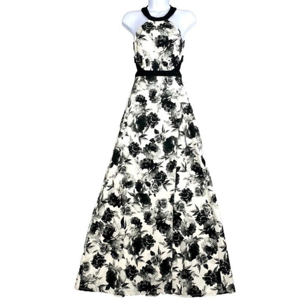 Y2K Cut Out Maxi Halter Dress Womens‎ 0 Moody Floral Dark Fairy Wedding Guest
